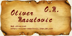 Oliver Mašulović vizit kartica